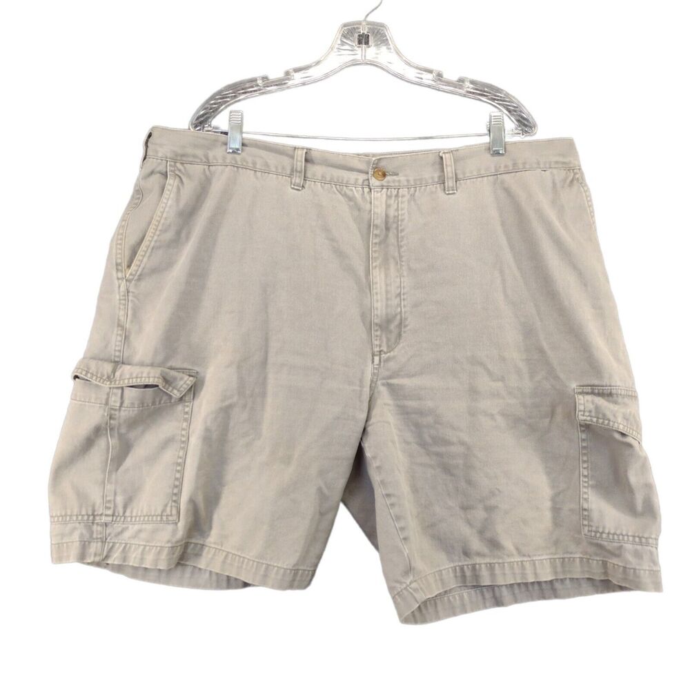 Savane Cargo Shorts Mens Size 40 Beige Gray Flap Pockets Belt Loops